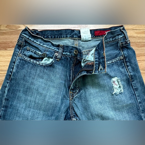 Express Jeans 32x30-Medium Wash Fade-Wide Leg-Low Rise-Boot Cut Denim (X2) - Picture 4 of 6